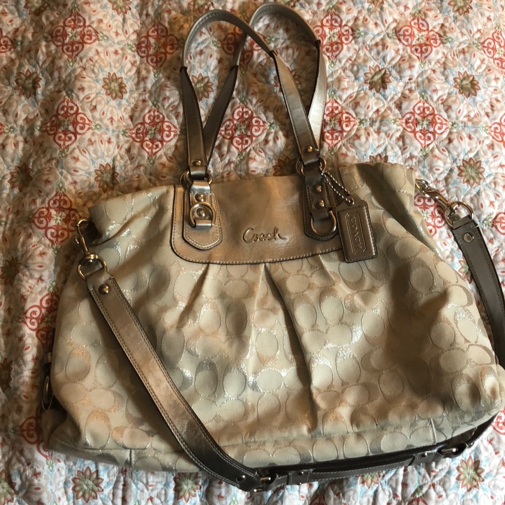Coach silver purse